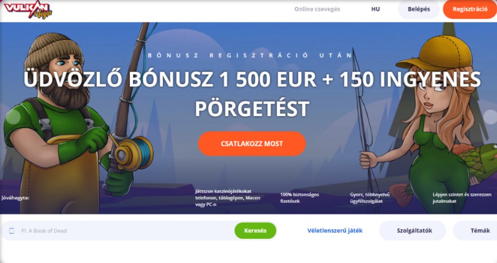 Vulkan Vegas üdvözlő csomagja