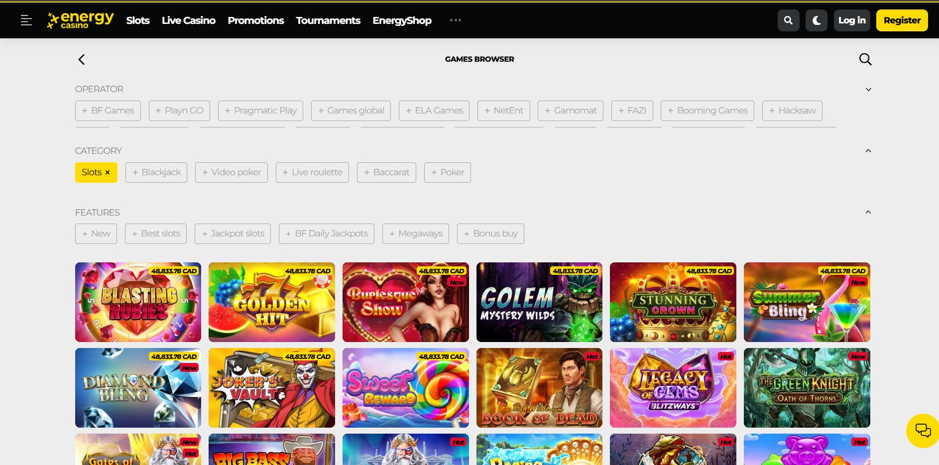 EnergyCasino slots